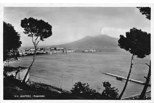 A807 Italien 1935 Napoli Neapel Panorama RPPC Vintage Postkarte