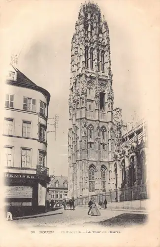 Frankreich Rouen Kathedrale La Tour de Beurre Turm Vintage Postkarte