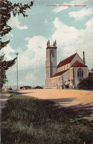 B487 Kanada Victoria Kathedrale Medol Werbung Hundefutter Vintage Postkarte