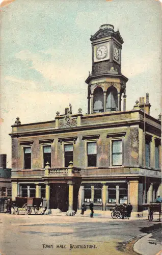 England Basingstoke Town Hall Tower Clock Vintage Postkarte