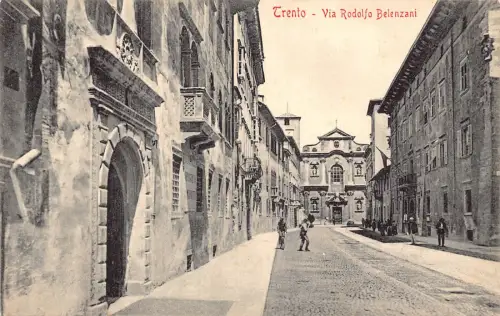 B489 Italien Trient Via Rodolfo Belenzani Vintage Postkarte