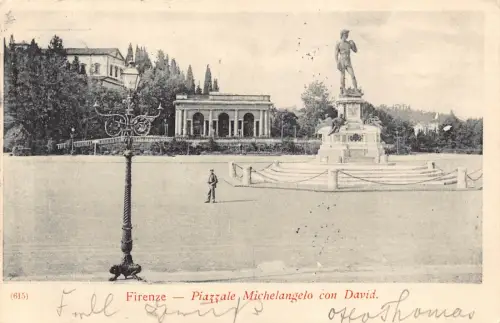 B489 Italien 1902 Firenze Florenz Piazzale Michelangelo con David Postkarte