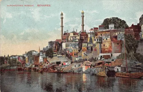 B489 Indien Benares Aurungzebes Moschee Vintage Postkarte