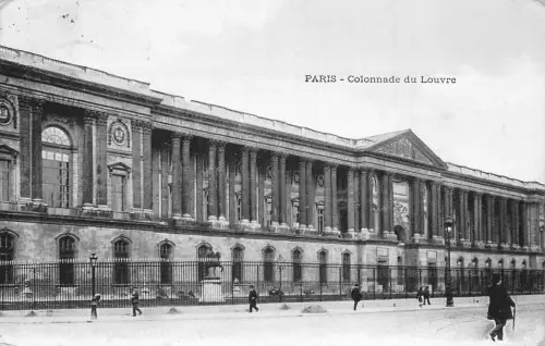 A817 Frankreich 1908 Paris Colonnade du Louvre Vintage Postkarte