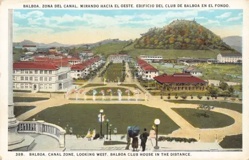 A906 Panama Balboa Kanal Zone Blick West Balboa Clubhaus Postkarte