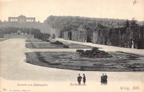 A808 Österreich Wien Wien Schönbrunn Gloriette und Neptungrotte Garten Postkarte