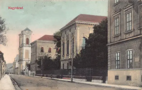 L510 Rumänien Nagyvarad Oradea Kirche Schule 1909 Vintage Postkarte