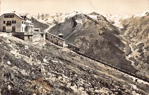 A809 Schweiz Hotel Muottas Kulm Rosegtal Standseilbahn RPPC Postkarte