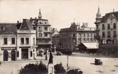 L510 Rumänien Nagyvarad Oradea Queen Mary Ort Straßenbahn Echtfoto Vintage Postkarte