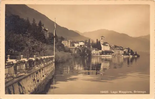 Schweiz Lago Maggiore Brissago Vintage Postkarte