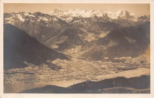 Schweiz Blick vom Rigi Kulm g Buochs und Berneralpen Vintage Postkarte