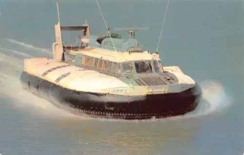 British Swift Hovercraft High Speed at Sea Vintage Postkarte