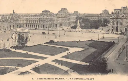 Frankreich Panorama de Paris Le Nouveau Louvre Museum Vintage Postkarte