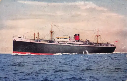 A910 Dampfschiff auf Meereslandschaft Vintage Postkarte