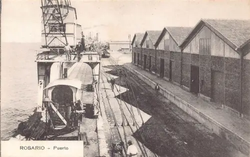 A811 Argentina Rosario Puerto Port Railway Dampflok Lok Postkarte