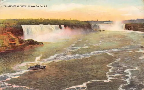 Kanada 1941 Niagarafälle Gesamtansicht Dampfschiff Vintage Postkarte