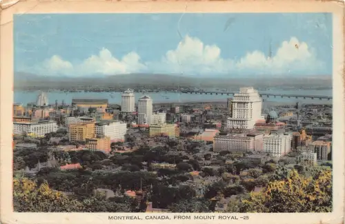 Kanada 1940 Montreal vom Mount Royal Vintage Postkarte