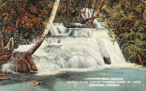 Grüße aus Jamaika 1932 Dunn's River St Anns Waterfall Kingston Postkarte
