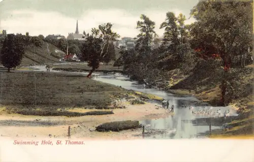 L388 Kanada Schwimmloch St Thomas Vintage Postkarte