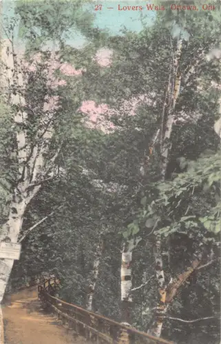 L388 Canada Lovers Walk Ottawa Ontario hohe Bäume Vintage Postkarte