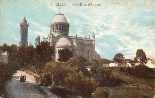 Algerien Algier Notre Dame d'Afrique Kirche Vintage Postkarte