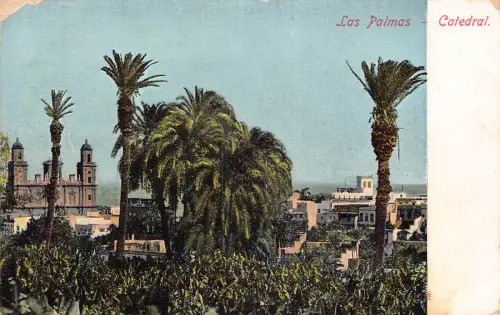 Spanien Las Palmas Catedral Vintage Postkarte