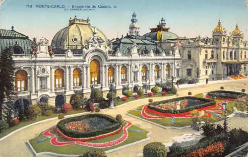 Monaco 1928 Ensemble du Casino Vintage Postkarte