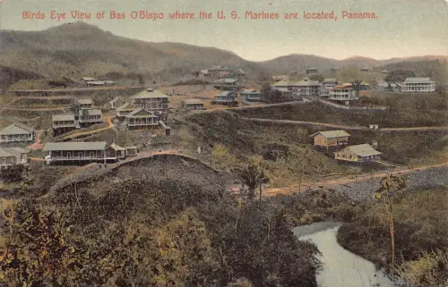 A814 Panama Birds Eye View Bas OBispo wo sich US Marines befinden Postkarte