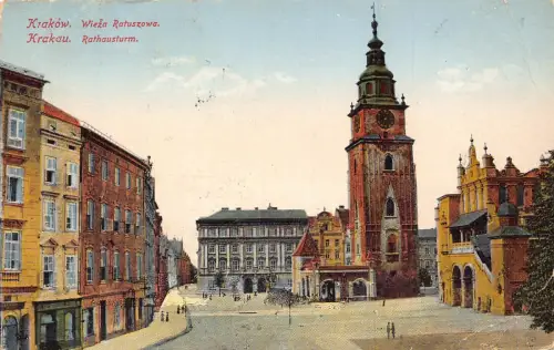 Polen Krakau 1915 Rathaus alte Feldpostkarte