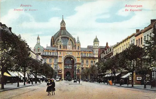 B089 Belgien 1916 Feldpostkarte Anvers Antwerpen Avenue de Keyser 1. Weltkrieg