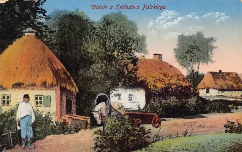 B069 Polen 1916 Widoki z Krolestwa Polskiego Bauer 1. Weltkrieg Feldpostkarte