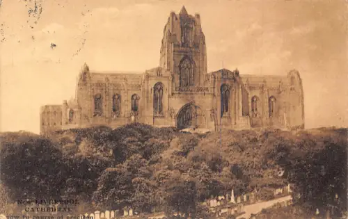 England 1915 Liverpool Cathedral Vintage Postkarte