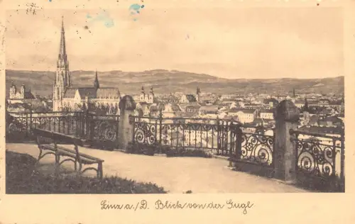 L049 Österreich 1941 Feldpost WWII Linz am Donnau Balkonansicht Vintage Postkarte