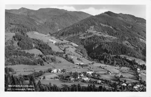 B091 Österreich Wagrain Kirchboden mit Grieskareck RPPC Postkarte