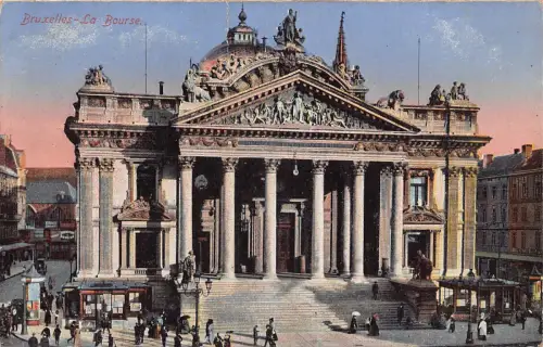 B090 Belgien Bruxelles Brüssel La Bourse Vintage Postkarte