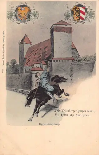 L076 Deutschland Dürnbergmann Reitpferd Eppeleinsprung Postkarte