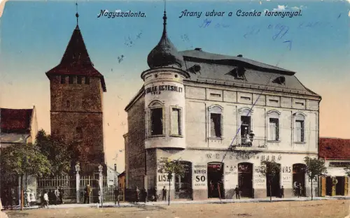 L517 Rumänien Bihor Nagyszalonta Salonta Judaica Shop 1917 Vintage Postkarte