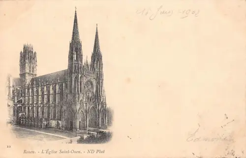 Frankreich 1902 Rouen L'Eglise Saint Ouen Kirche Vintage Postkarte