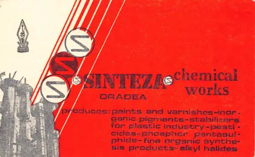 L517 Rumänien Bihor Oradea Werbung Sinteza Chemiefabrik QSL Postkarte