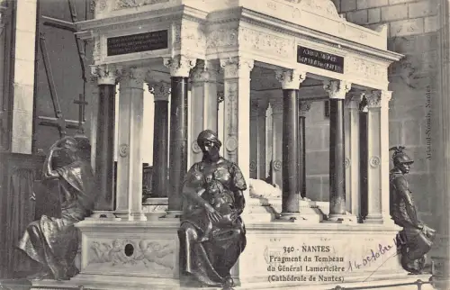 Frankreich 1911 Nantes Fragment du Tombeau General Lamoriciere Grab Vintage Postkarte