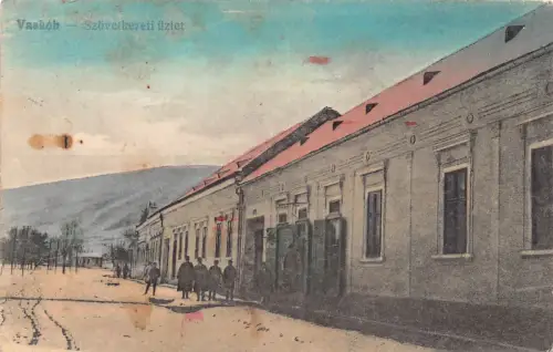 L517 Rumänien Bihor Vaskoh Vascau Ladenfront 1919 Vintage Postkarte