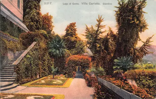 A181 Italien Lago di Como Villa Carlotta Gärten Vintage Postkarte