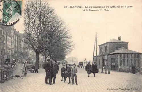 Frankreich 1910 Nantes Promenade du Quai de Fosse Bureau du Port Vintage Postkarte