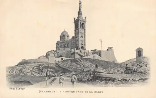 A182 Frankreich Marseille Notre Dame de la Garde Vintage Postkarte