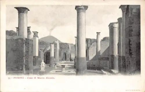 A015 Italien Pompeji Haus Marco Alconio Vintage Postkarte