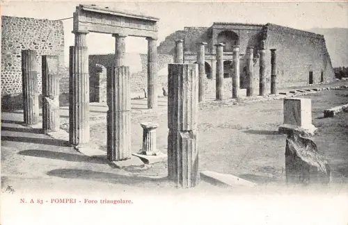 A012 Italien Pompeji Foro Triangulare Forum Ruinen Vintage Postkarte
