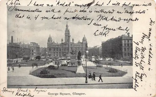 A183 Schottland 1903 Glasgow George Square Vintage Postkarte