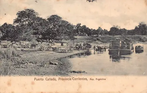 Argentinien Puerto Kanada Provincia Corrientes Bootswagen Postkarte B836