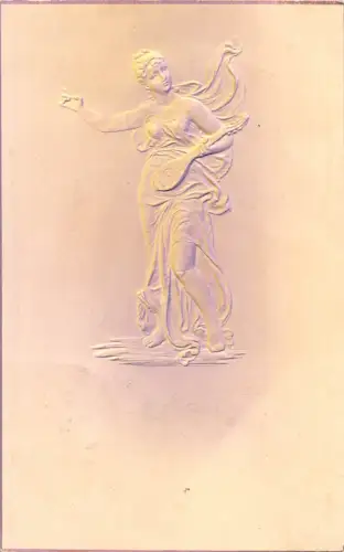 Glamour 1904 Lady Schleier Kleid spielt Mandoline Airbrush geprägt Postkarte B832