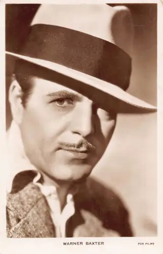 Filmstar amerikanischer Schauspieler Warner Baxter Portrait RPPC Postkarte B835